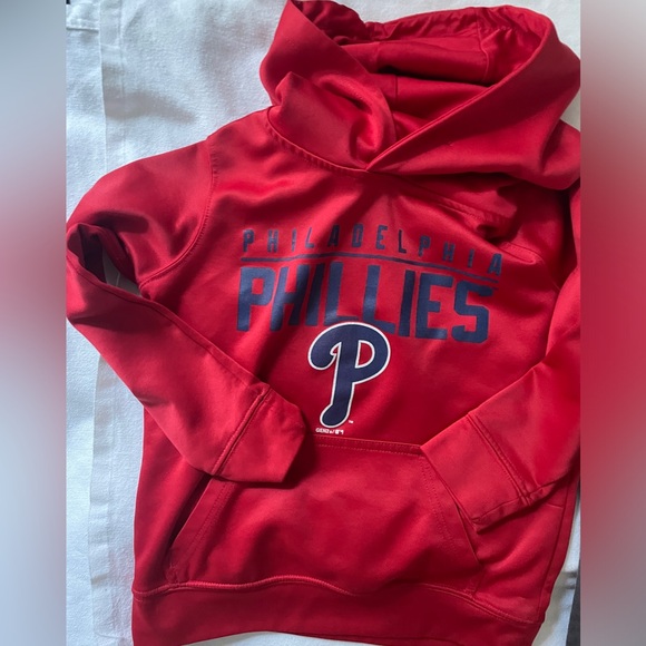 Boys 6/7 Bundle - Phillies Hoodie, Cotton Flannel, Navy Tee, Shorts, Pull Pants - Picture 2 of 16